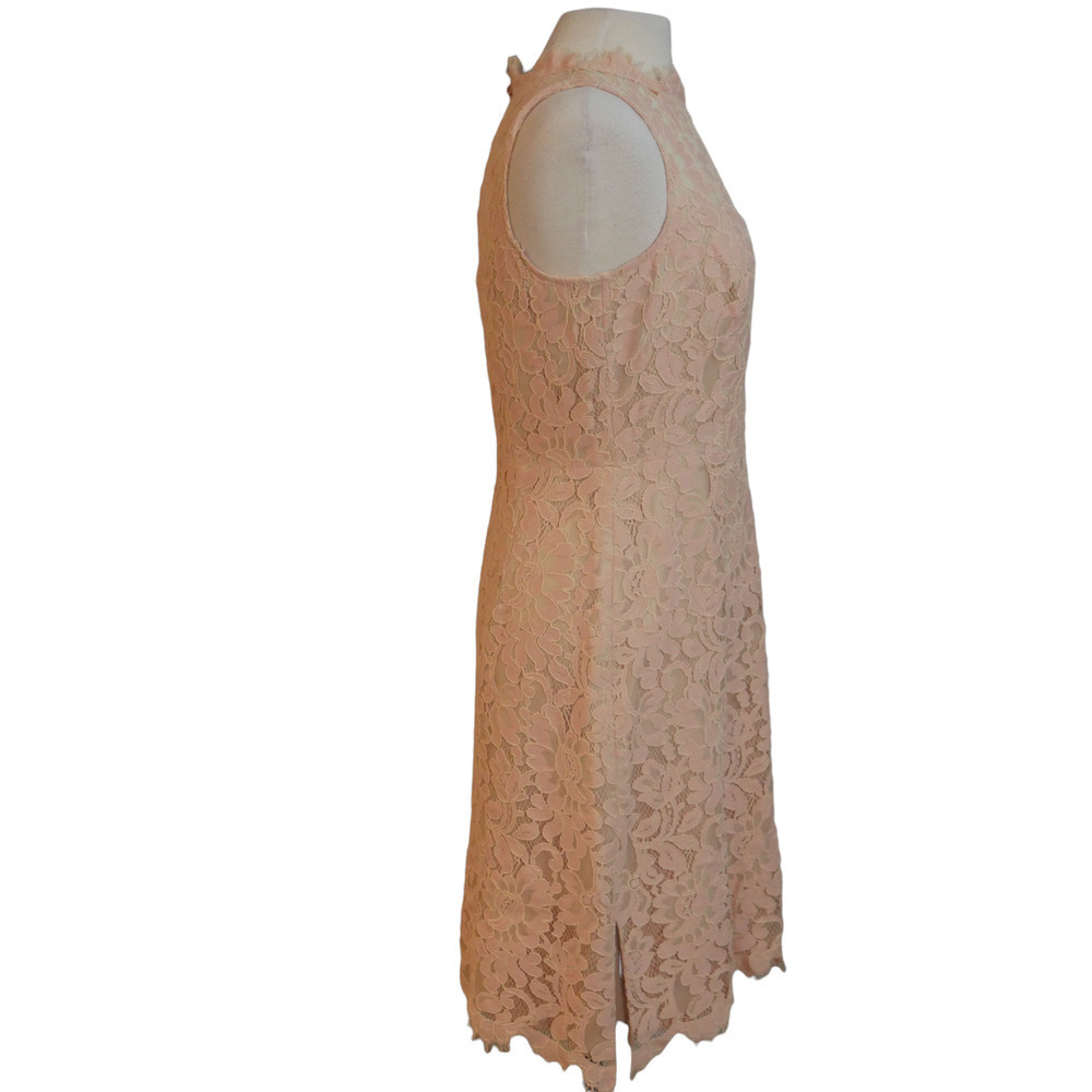 𝅺eliza J High Neck Lace Sheath Dress in Blush Size 8 EUC - Picture 5 of 9